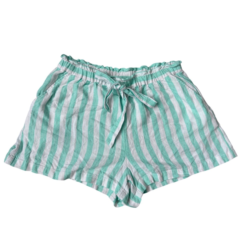 Stoney Clover Lane x Target Mint Green White Striped Paperbag Shorts Womens Med